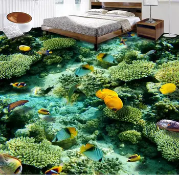 papel de parede do Oceano 3d do Mundo piso do quarto de crianças sala de estar, quarto, casa de banho 3d em carpete pintura auto-adesivo de parede