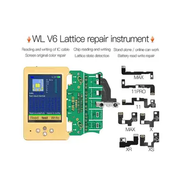 WL-V6 para iPhone7-11Pro MAX tela de código de cor de reparação de instrumento de bateria verde matricial face id programador lattice flex