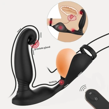 Contral remoto Anel peniano Cockring Vibradores para Homens Masturbador Testículo Massagem de Próstata retardar a Ejaculação Anel de Bloqueio e Brinquedos Sexuais