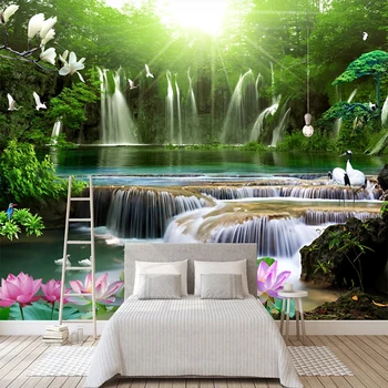Personalizadas de Fotos em 3D papel de Parede Mural de Cachoeira, Natureza, Paisagem Quarto Sofá da Sala pano de Fundo de Parede de Decoração de Casa de Pintura Tapety