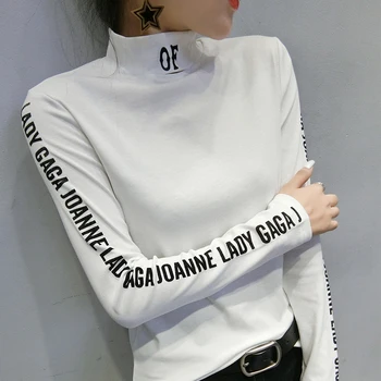 O coreano Moda Casual Letras de Mulher Tshirts Mulheres Sexy Tops Femininos Senhoras Estética T-shirt Básica Mulheres Bonitas Roupas