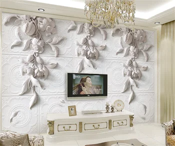 Jane Europeia esculpida em alto relevo 3d estéreo PLANO de fundo de papel de parede de fotos de decoração de mobiliário mural da sala de estar de fotos personalizadas