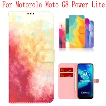 Sunjolly Case para Motorola Moto G8 Power Lite Carteira Stand Flip PU Tampa da caixa do Telefone coque capa Case Capa