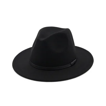 Unisex Elegante Ocidental sombrero Com Cinto de Couro, Chapéu de Cowgirl festa ao ar livre chapéu chapéu de inverno Casual Jazz Chapéu HF124