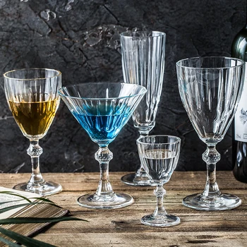 Vidro Cálice De Diamante, Gravado Champanhe Copo De Vidro Vidro De Vinho Doméstico Taças De Vinho Copo De Martini Cocktail
