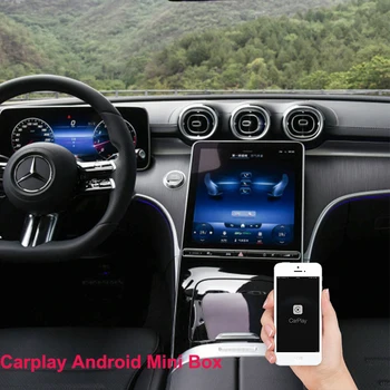 Mini Caixa Android Para o Benz classe C C220 C220L sem Fio Carplay AI CAIXA Android Auto Car Multimedia Player de Vídeo Headrest Monitor