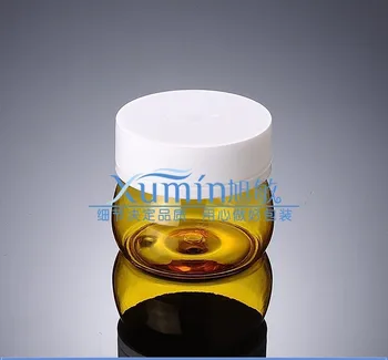 Frete grátis: 150g amarelo frasco 150ml Máscara de Garrafa de Plástico 150g de Creme de latas de multi-propósito de ESTIMAÇÃO Recipiente de Armazenamento Hermético Jar