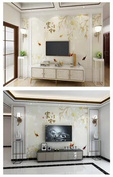 Personalizado 3D TV da sala de estar de plano de fundo mural de TV de parede na parede do fundo, abrangendo