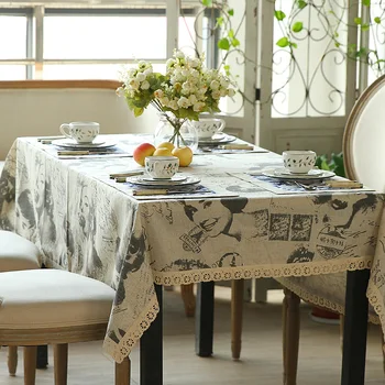 O novo clássico da decoração da toalha de mesa de renda de pano de tabela do art Hepburn Vintage toalhas de mesa de linho de envio
