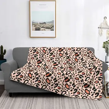 Resumo Aquarela estampa de Leopardo Padrão de Cobertores de Lã Decoração Jogar Cobertores para as Camas do Quarto de Pelúcia Fina Colcha