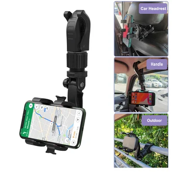 Telefone Suporte para Carro 360 Graus de Rotação Stand Espelho Retrovisor GPS de Navegação Automática de Telefone de Suporte Multifuncional Titular do Telefone