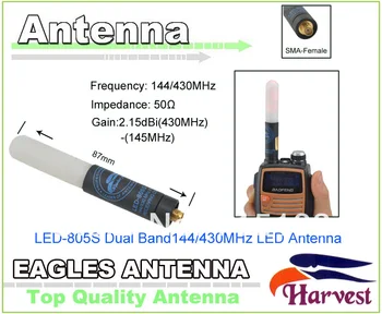 UV5R de Radio Antena SMA-Fêmea Conector Original Colheita LED-805S de Banda Dupla 144/430MHz LED Antena para Baofeng UV-5R Rádio