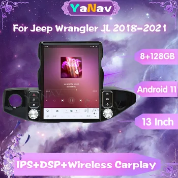 A Qualcomm 128GB Rádio do Carro Para Jeep Wrangler JL 2018-2021 13 Polegadas Auto de Navegação GPS Leitor Multimédia Carplay Aparelho Estéreo De 2 Din