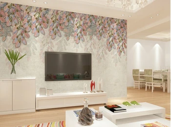 Personalizado papel DE parede floral, nostálgico flores murais para a sala quarto TV a definição impermeável papel de parede de vinil