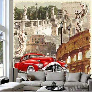O mais recente 3D murais,Europeu e Americano retro pintura decorativa papel de parede sofá da sala de TV de parede de quarto de papel de parede.