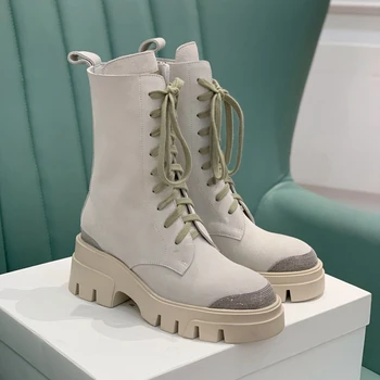 Novas botas de ante para mujer chaussure femme botas da marca de luxo designer de camurça botas para mulheres
