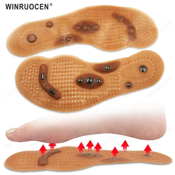 WINRUOCEN 16 Magnético Massagem Terapêutica Palmilhas de digito-pressão Sapato Almofadas de Terapia de Emagrecimento Palmilhas para a Perda de Peso Pastilhas de Corte