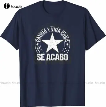 Nova Patria Y Vida Cuba Bandeira Cubana Liberdade de Movimento Se Acabo - T-Shirt Xs-5Xl Trabalho Shirt de Algodão T Xs-5Xl Moda Unissex Engraçado