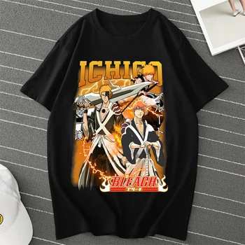 BLEACH Animes camisetas Vintage Mangá Tshirt O Pescoço Punk Tshirt Japonês Clássico Anime T-shirts de Alta Qualidade Tee Moda Tops