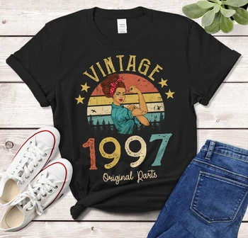 Vintage 1997 Peças Originais T-Shirt de 26 Anos dia 26 de Presente de Aniversário Idéia Mulheres Meninas a Mãe, Esposa, Filha Engraçado Retro Camiseta