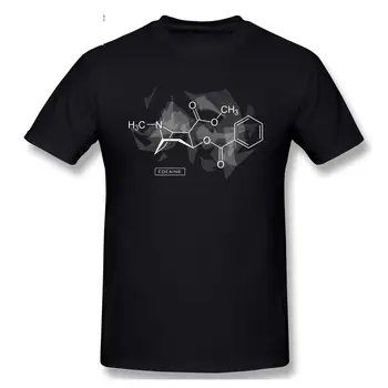 Neuro-Hormônio De Drogas Experimento De Química Da Cocaína Molécula De Mens T-Shirt De Verão Do Algodão De Manga Curta-O-Pescoço Camiseta Unisex