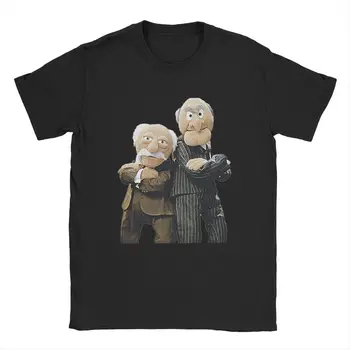 Statler E Waldorf T-Shirts para os Homens Muppets da Disney Vintage Algodão T-Shirt O Pescoço de Manga Curta T-Shirt 6XL Tops