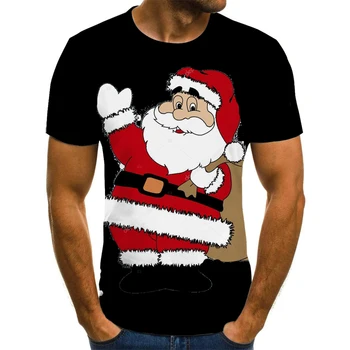 Em 2022, Ano Novo, Roupas de Natal, T-shirt de Santa Últimas Homens e Mulheres 3D Camiseta streetwear