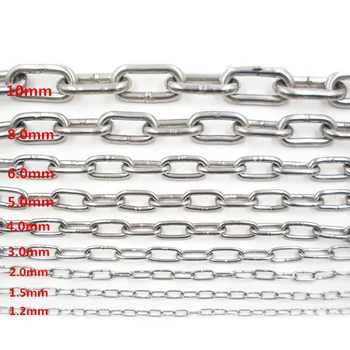 304 de aço inoxidável da cadeia de varal exterior antiderrapante varal M4 grosso permeável varal cadeia de secagem colcha de cadeia de 6m