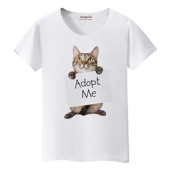 BGtomato novo estilo super engraçado gato camiseta mulher linda elegante camisa de venda barata de marca original de boa qualidade, t-shirt casual tops