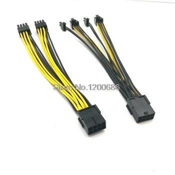 PCI E PCIE chicote de fios do fio 8p sexo Feminino e 2 Porta Dupla 6+2 8 pinos Macho GPU da Placa de Vídeo Cabo de Alimentação Cabo de 20AWG Fio