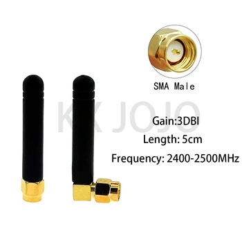 Antena Wifi 2pcs de 2,4 G 3dBi com SMA Macho Plug para o Roteador sem Fio Reto/Ângulo Direito do Sinal de Intensificador de 5cm de Atacado