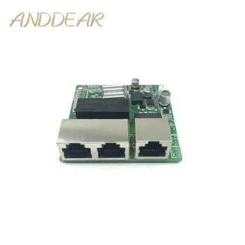 3-port Gigabit switch módulo é utilizado amplamente em linha com LED de 5 porta 10/100/1000 m contato com porta mini módulo switch PCBA da placa-Mãe