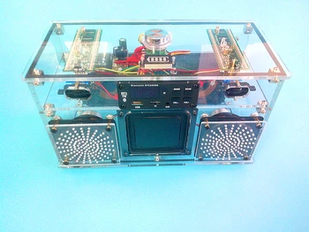 Controle remoto de rádio com a cor do RGB luzes de carregamento do subwoofer bluetooth transparente alto-falante DIY acrílico de alto-falante