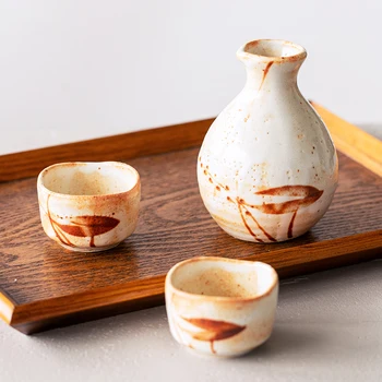 Japonês-estilo Vintage Cerâmica Vinho Ware Office Chá Xícara (chá) do Agregado familiar de Amor Taça Hip Flask Espíritos Potes, Copos de Bb50