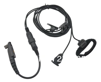 M328+ Plug 2-com fio PRO Ouvido de vibração p/cabo de controle e MICROFONE para Motorola GP344 GP388 GP328Plus GL200 EX500 EX600XLS GP338Plus