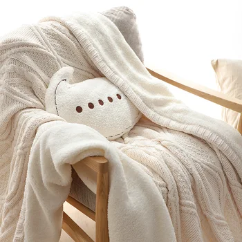 Engrossado Branco Quente Chenille Cobertor No Outono e Inverno, Além de Veludo, Cobertor, Manta de Sofá Quarto Duplo Colcha de Lazer Cobertor