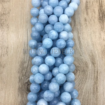 Azul da Malásia Jades de esferas,de Natureza Pedra redonda e Lisa grânulos de 15