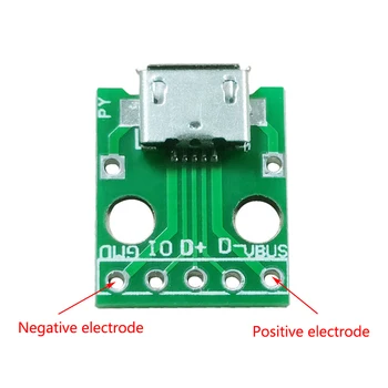 10pcs MICRO USB Para DIP do Adaptador de 5pin Conector Fêmea Tipo B PCB Conversor de Experimentação de SMT da Placa do Interruptor da Mãe do Assento