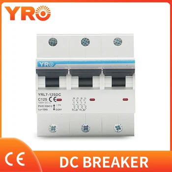 3P DC 750V Solar Mini Disjuntor de 80A 100A 125A PARA Sistema fotovoltaico Bateria Interruptor Principal YRL7-125DC
