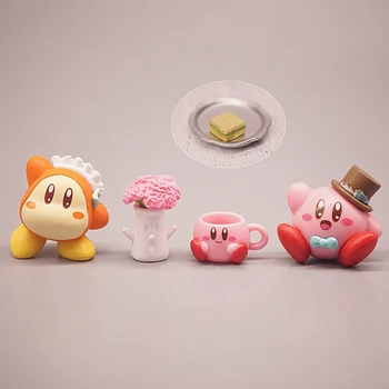 5Pcs/Set Kirbys Waddle Dee Anime Garagem Kits Fofos de Decoração de Bonecas de Pvc Chá da Tarde Série de Ornamentos Colecionáveis Diy Material de Brinquedos