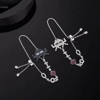 Bracelete Chain De Moda De Nova Sterling Sliver Projeto De Robô Pulseiras Luxo Bonito Pulseiras Para Mulheres Senhora Menina Ggift Retrátil
