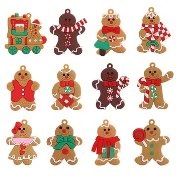 12Pcs Divertido Enfeites de Árvore de Natal Decoração de Festa de Natal Gingerbread Homens