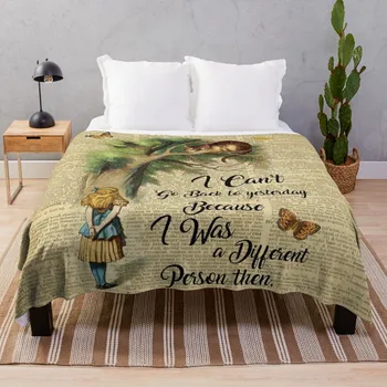 Alice no país das Maravilhas Citação,o Gato de Cheshire,Vintage Dicionário da Arte de Jogar Cobertor gigante sofá cobertor macio cobertores da cama