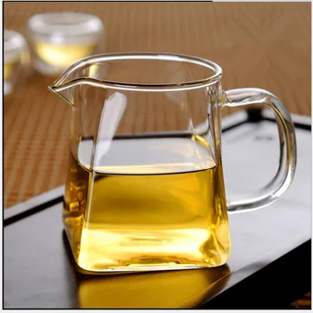 Frete grátis quadrado transparente xícara de chá, vidro resistente ao Calor 300ml teasets