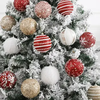 1pc 8cm de Natal, Bolas de Árvore de Natal Pendurando os Pendentes de Decorações de Natal Para a Festa de Casa, Feliz Ano Novo 2023 Navidad Dec P3i3