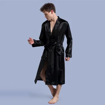 2023 novos homens de cor sólida manto fino casaquinho de camisola solta manga longa roupão confortável pijama de dormir desgaste q69