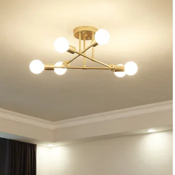 A luz de abóbada do DIODO emissor de moderna sala de estar, ferro de engomar lâmpada, geométricas da linha de arte, design, cama de lâmpadas de iluminação simples decoração