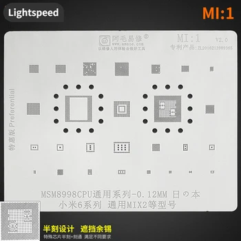 Amaoe MI1 BGA Reballing Estêncil para Xiaomi Série 6 MIX2 MSM8998 0.12 MM PMIC Poder Wifi Áudio do curso de mestrado erasmus Mundus Chip IC Ferramenta de Reparo