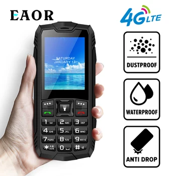 EAOR 4G Telefone Característica Impermeável, à prova de Poeira, Anti-queda Robusto Telefone 2500mAh Bateria Grande Dual SIM com Teclado de Telefone com o Brilho da Tocha