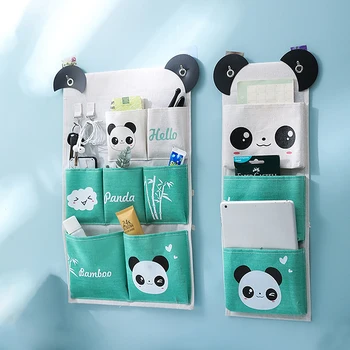 Panda Padrão De Parede Roupeiro Organizador De Diversos Saco De Armazenamento De Jóias Penduradas Na Parede Bolsa De Pendurar Brinquedos Cosméticos Organizador